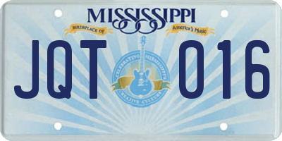 MS license plate JQT016