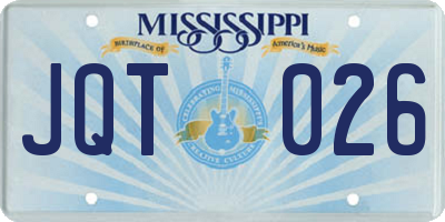 MS license plate JQT026