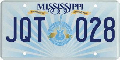 MS license plate JQT028