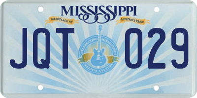 MS license plate JQT029