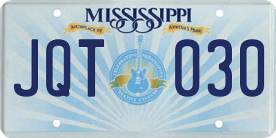MS license plate JQT030