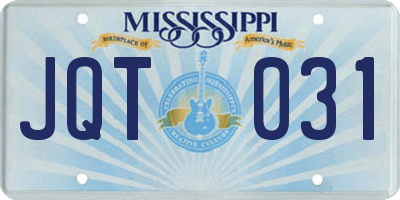 MS license plate JQT031