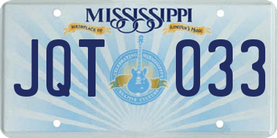 MS license plate JQT033