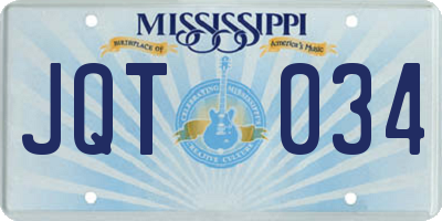 MS license plate JQT034