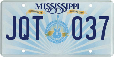 MS license plate JQT037