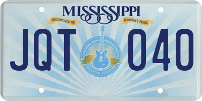 MS license plate JQT040