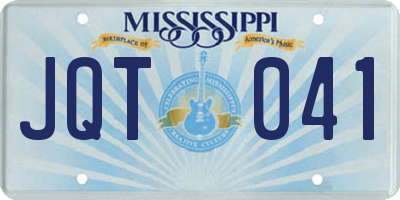 MS license plate JQT041