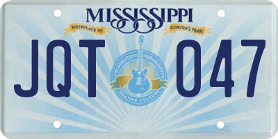 MS license plate JQT047