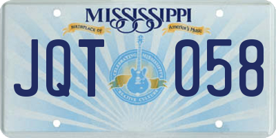 MS license plate JQT058