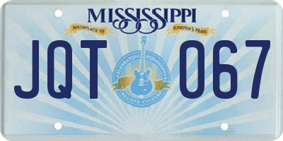 MS license plate JQT067