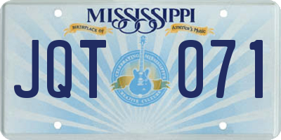 MS license plate JQT071