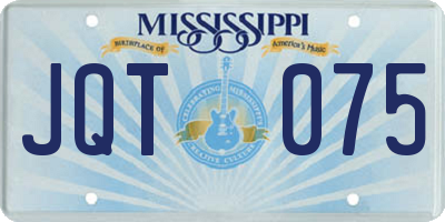 MS license plate JQT075