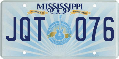 MS license plate JQT076