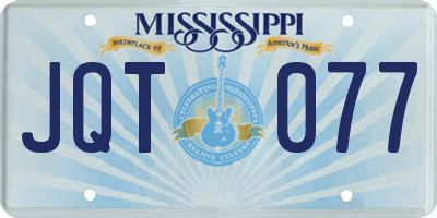 MS license plate JQT077