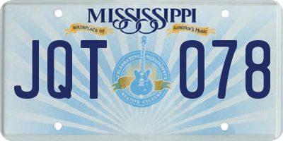 MS license plate JQT078