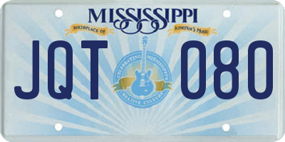 MS license plate JQT080