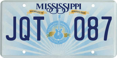 MS license plate JQT087