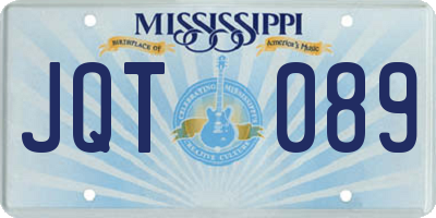 MS license plate JQT089