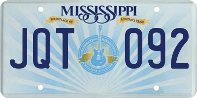 MS license plate JQT092