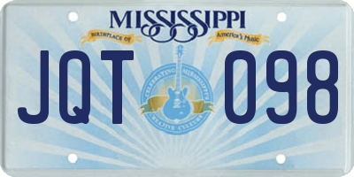 MS license plate JQT098