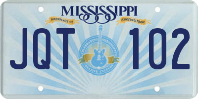 MS license plate JQT102