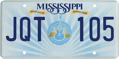 MS license plate JQT105