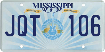 MS license plate JQT106