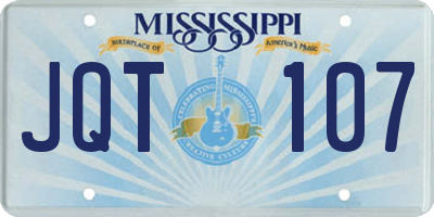 MS license plate JQT107