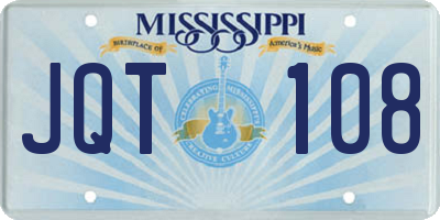 MS license plate JQT108