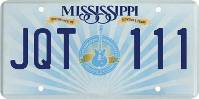 MS license plate JQT111