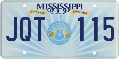 MS license plate JQT115