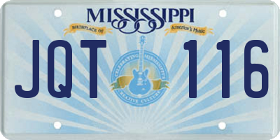 MS license plate JQT116