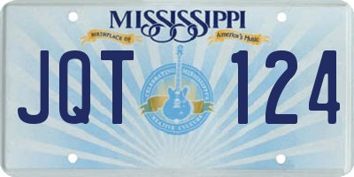 MS license plate JQT124