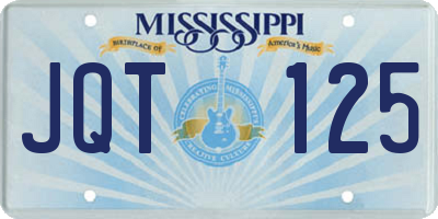 MS license plate JQT125
