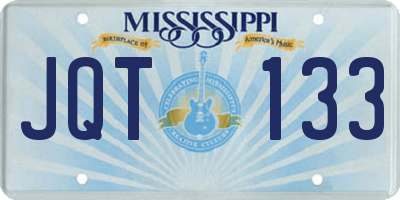 MS license plate JQT133