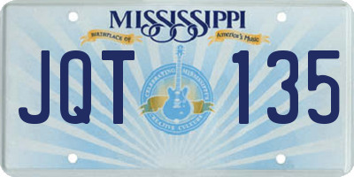 MS license plate JQT135