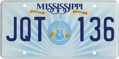 MS license plate JQT136