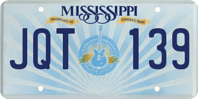 MS license plate JQT139