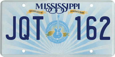 MS license plate JQT162