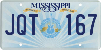 MS license plate JQT167