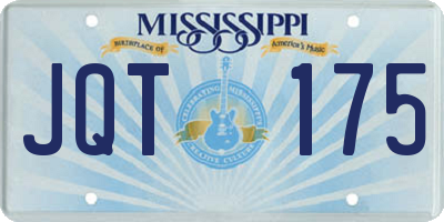 MS license plate JQT175