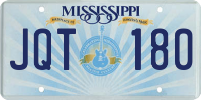 MS license plate JQT180