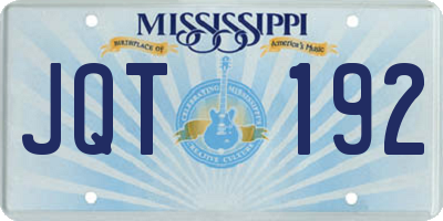 MS license plate JQT192