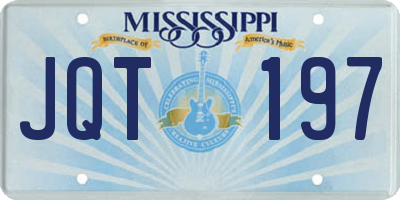 MS license plate JQT197
