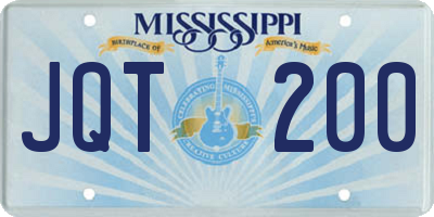 MS license plate JQT200