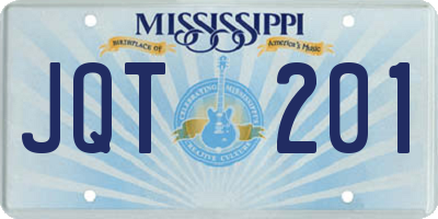 MS license plate JQT201