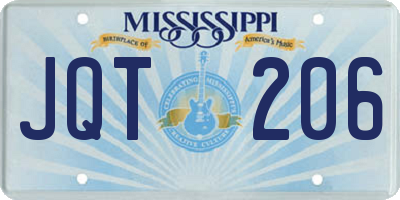 MS license plate JQT206