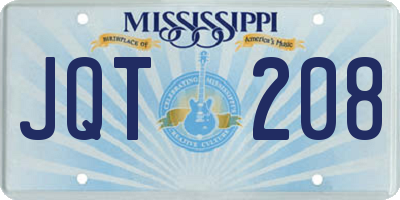 MS license plate JQT208