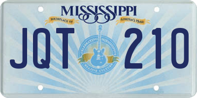 MS license plate JQT210