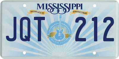 MS license plate JQT212